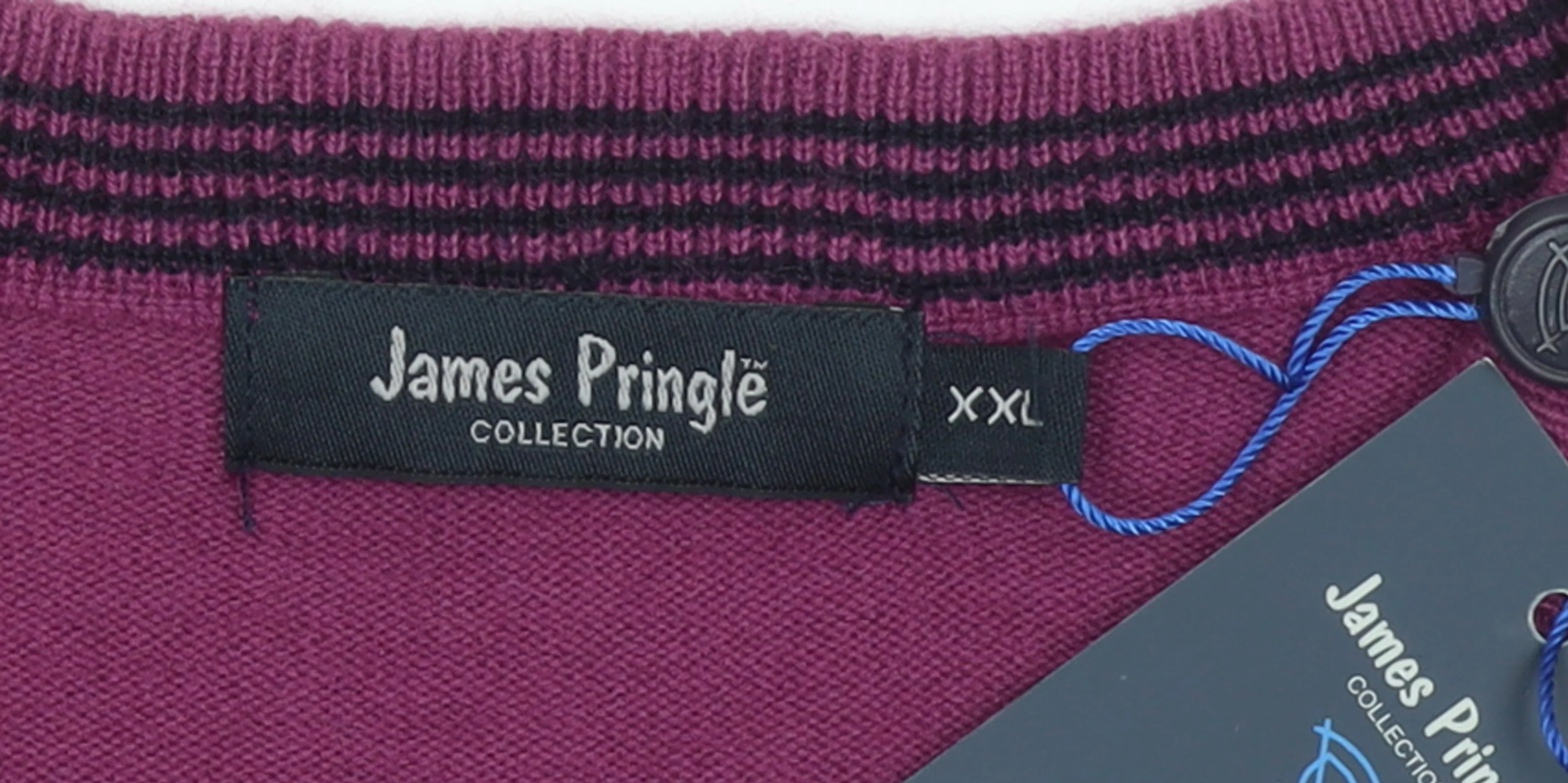 James Pringle Men’s Purple 2XL V-Neck Acrylic Pullover Jumper - Image 4