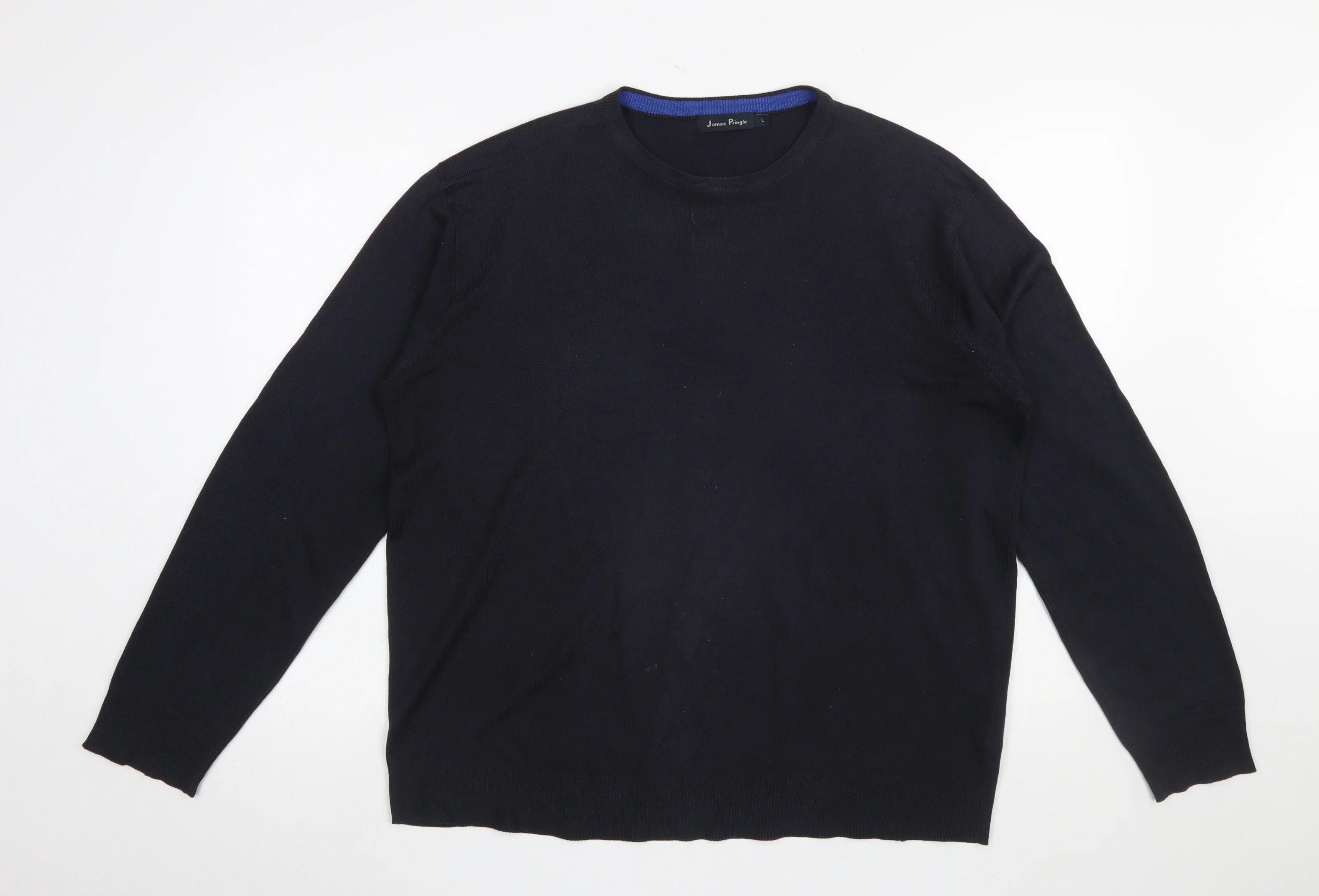James Pringle Men's Black Cotton Crew Neck Jumper L