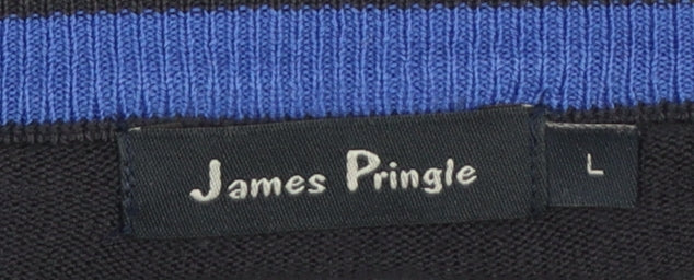 James Pringle Men's Black Cotton Crew Neck Jumper L - Image 4