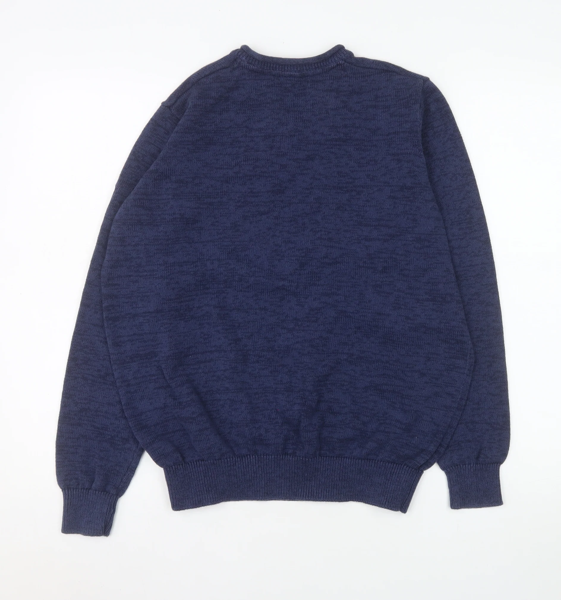 James Pringle Men's Blue Cotton V-Neck Jumper Size M - Image 3
