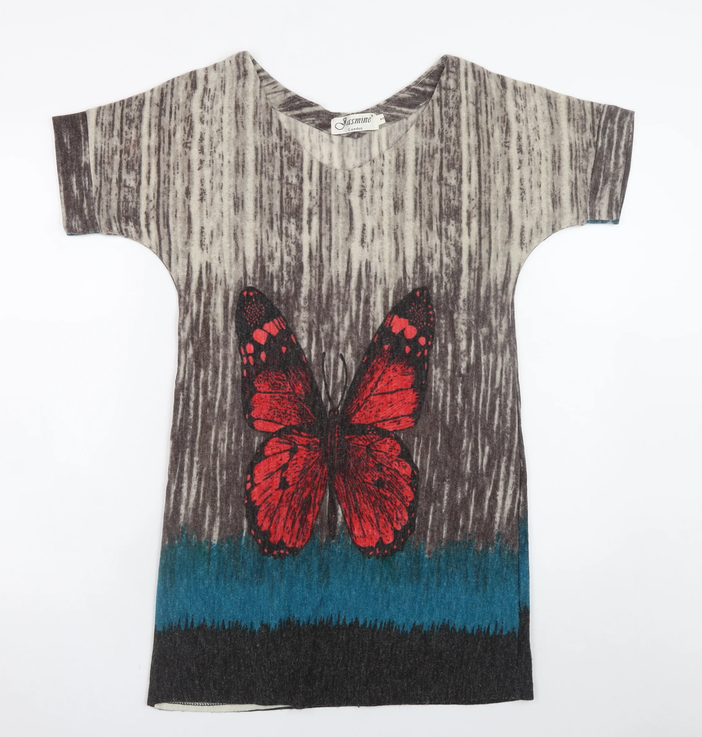 Jasmine London Women’s Multicoloured Butterfly T-Shirt Dress S