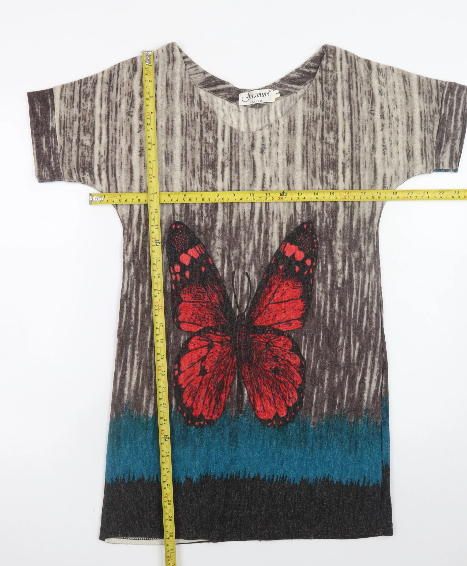Jasmine London Women’s Multicoloured Butterfly T-Shirt Dress S - Image 2