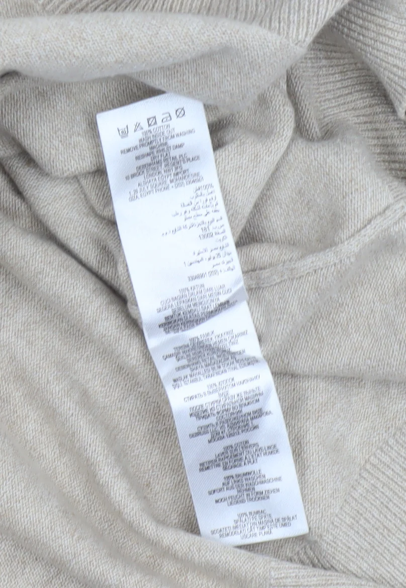 Jasper Conran Men’s Beige V-Neck Cotton Cashmere Jumper XL - Image 4