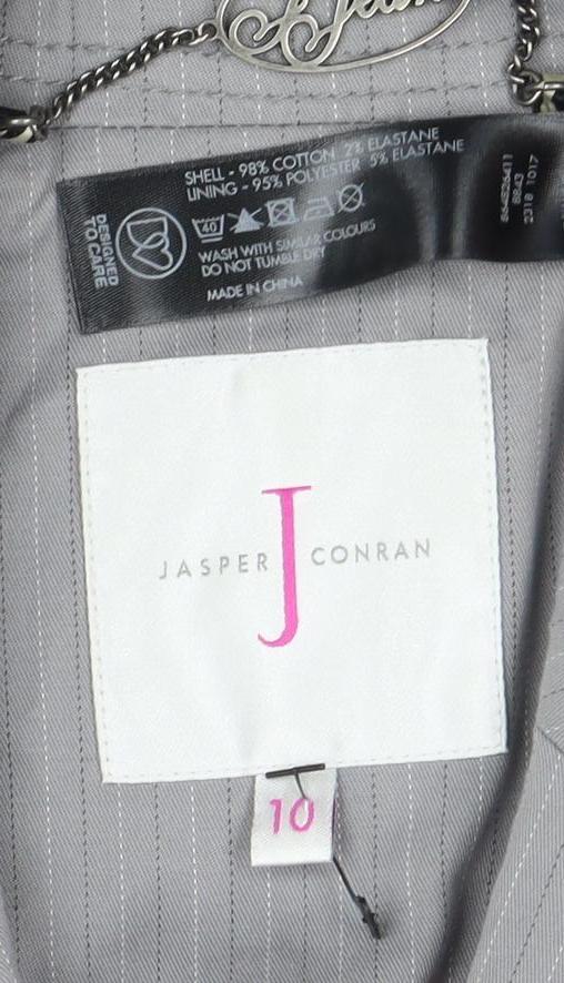 Jasper Conran Women Grey Pinstripe Tailored Blazer Size 10 - Image 4