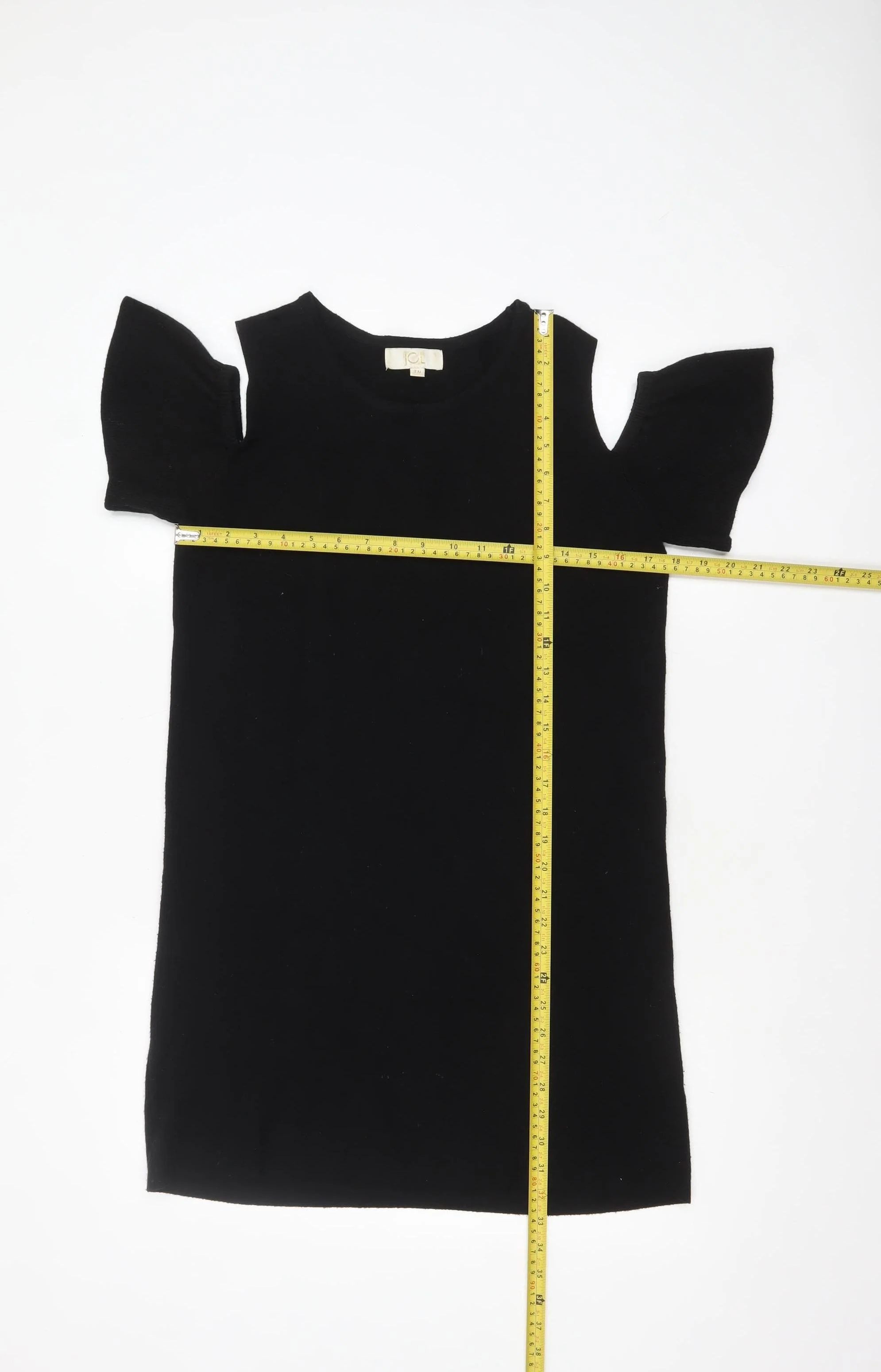 JCL Women’s Black Cold Shoulder Knit Pullover Jumper One Size - Image 2