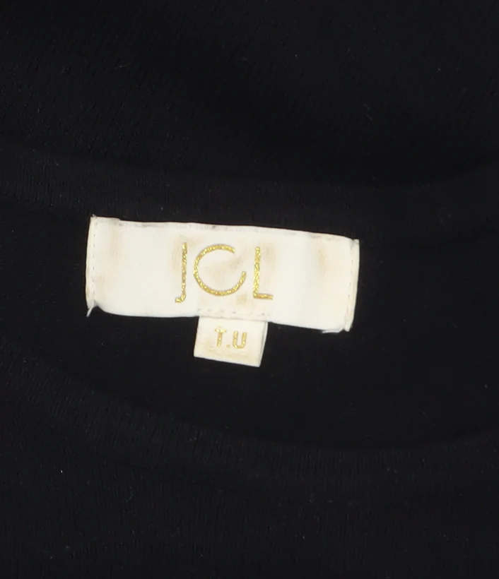 JCL Women’s Black Cold Shoulder Knit Pullover Jumper One Size - Image 4