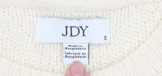 JDY Women’s Ivory Knit Puff Sleeve Pullover Jumper Size S - Image 4
