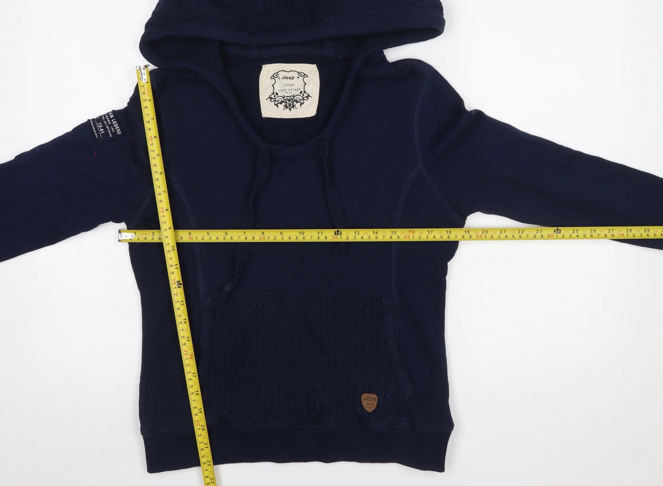 Jeep Free Spirit Women's Navy Pullover Hoodie Size 14 Cotton Blend - Image 2