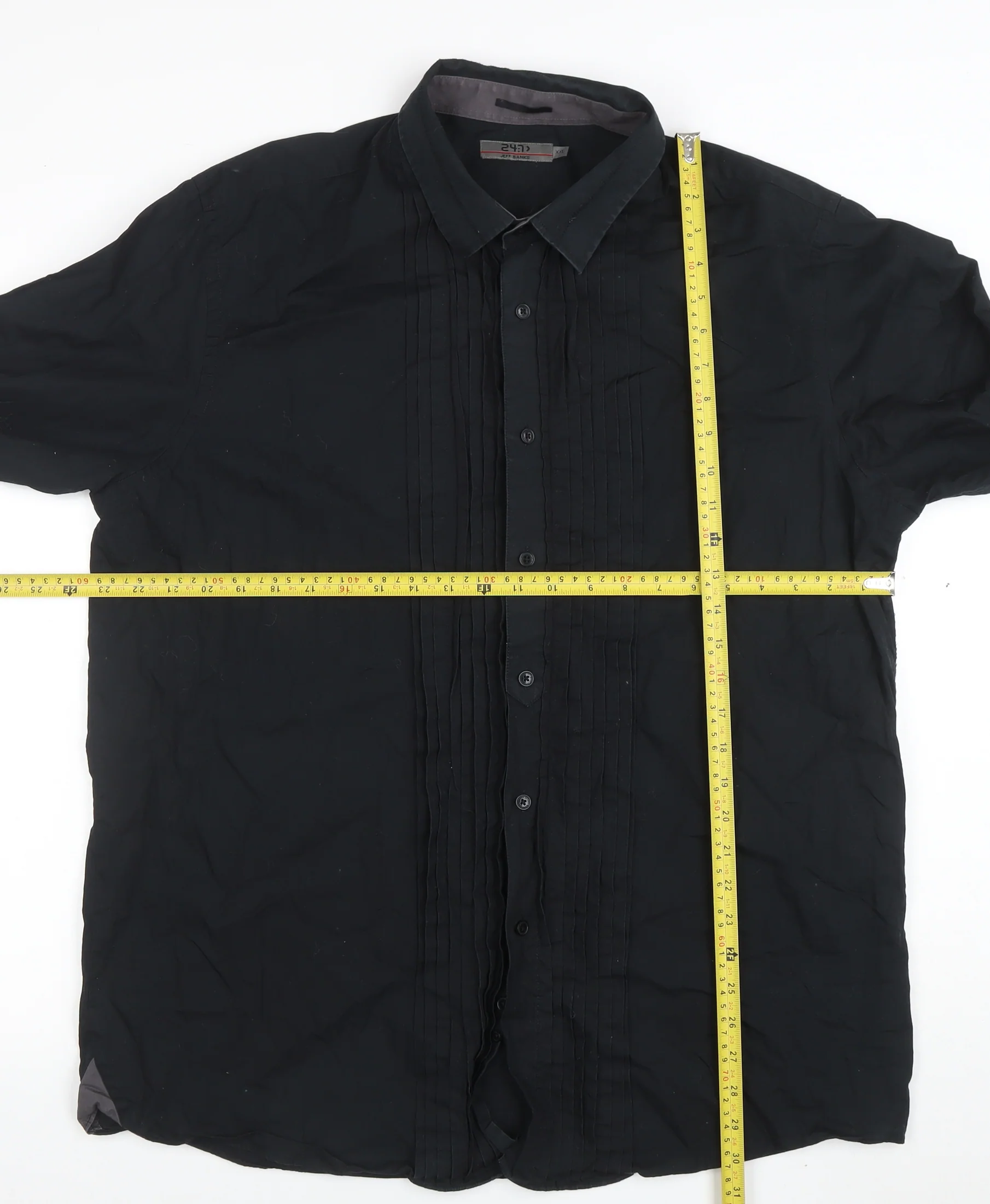 Jeff Banks Men's Black Cotton Long Sleeve Button-Up Shirt 2XL - Image 2