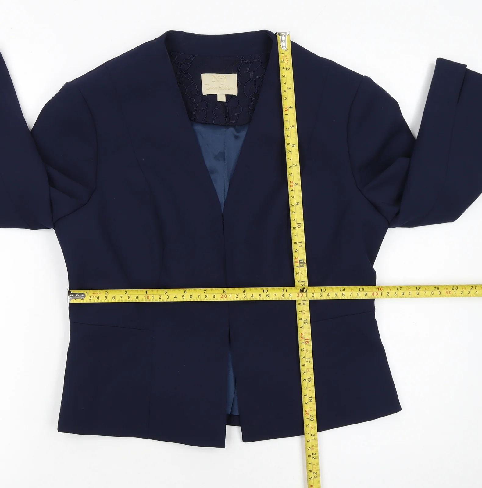 Jenny Packham Women's Blue Size 10 Tailored Blazer Jacket - Image 2