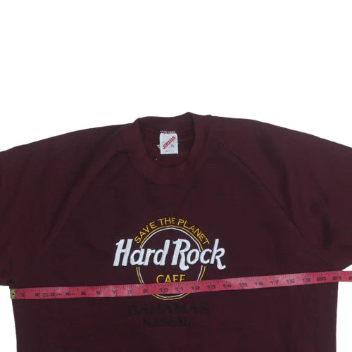 Jerzees Women’s Burgundy Hard Rock Cafe Nassau Pullover Sweatshirt XL - Image 2