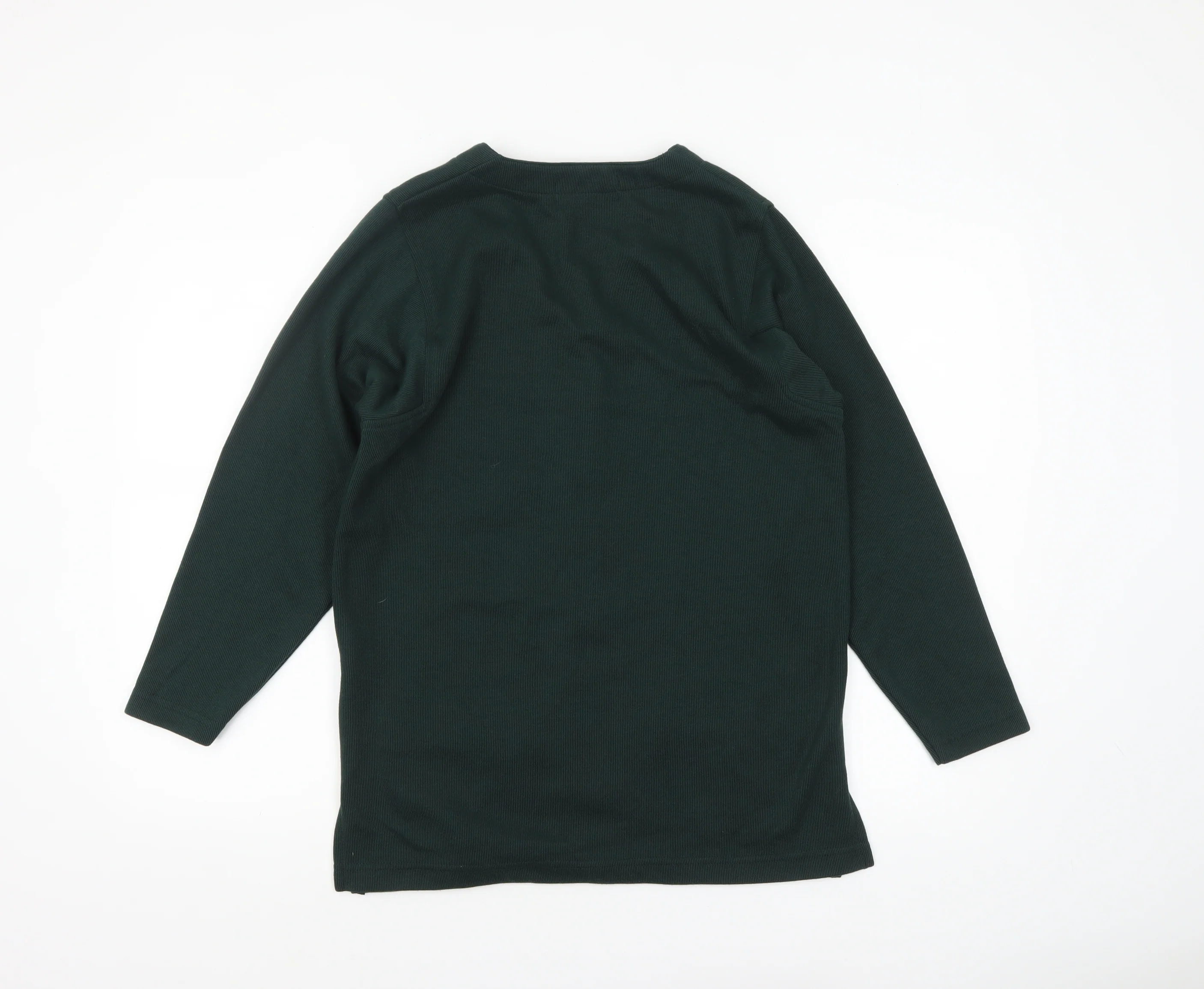 Jessica Reid Women's Green Knit Coatigan Size 8 Classic Mid-Length - Image 3