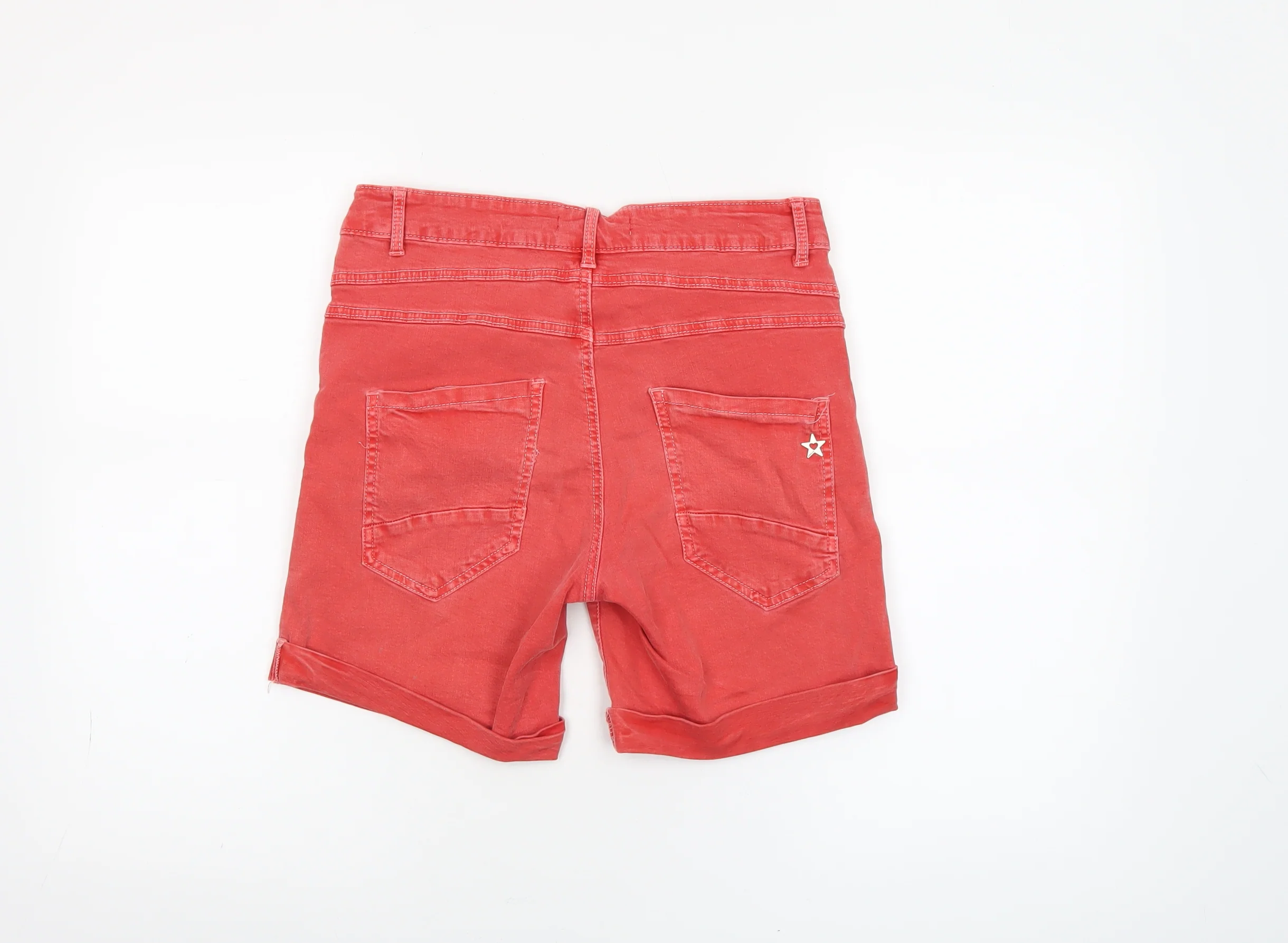 Jewelly Womens Red Chino Stretch Shorts Size XS - Image 3