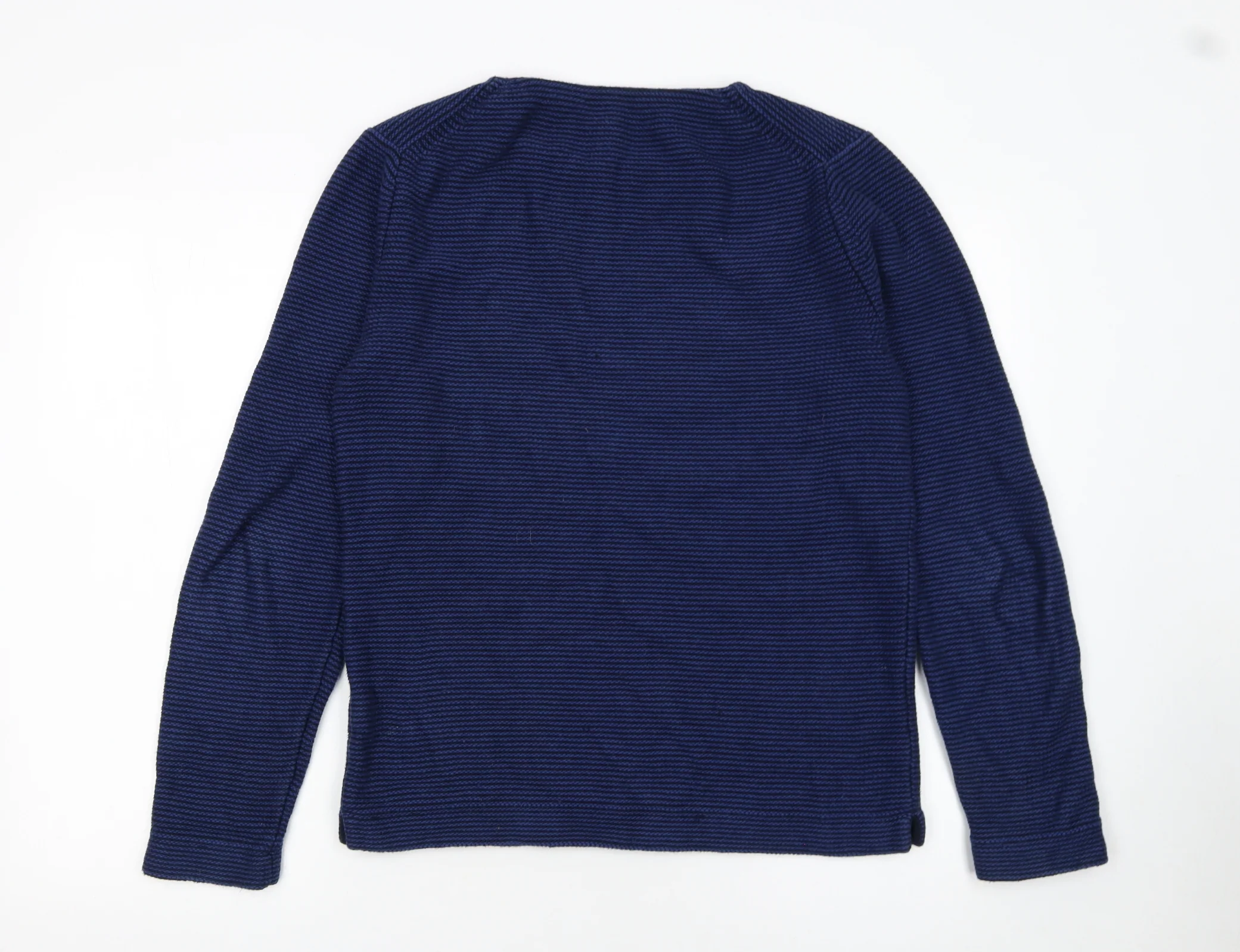Jigsaw Men's Blue Striped Cotton Crew Neck Jumper Size S - Image 3