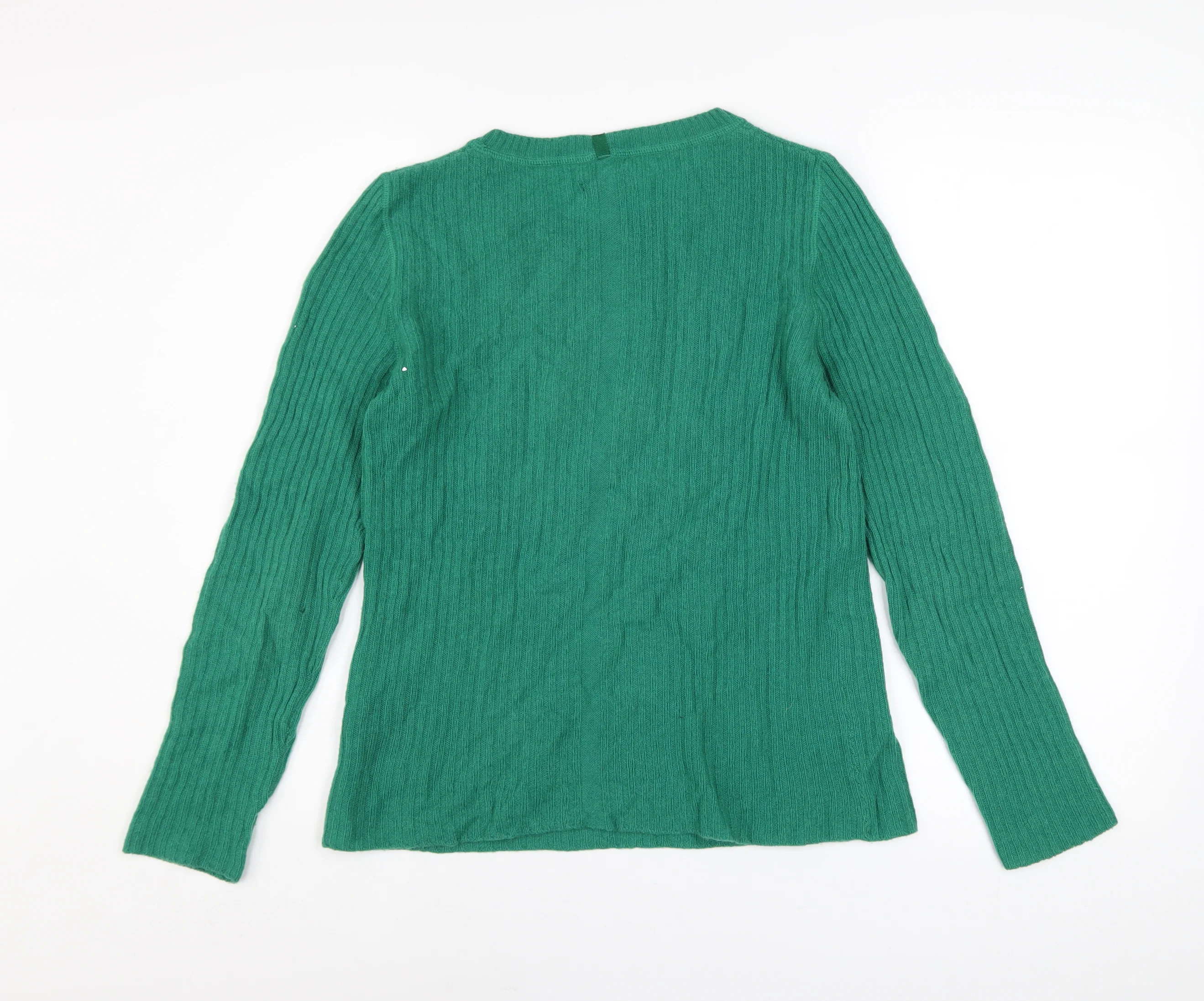 Jigsaw Women Green Cashmere Crew Neck Long Sleeve Pullover Jumper M - Image 3