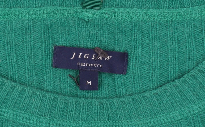 Jigsaw Women Green Cashmere Crew Neck Long Sleeve Pullover Jumper M - Image 4