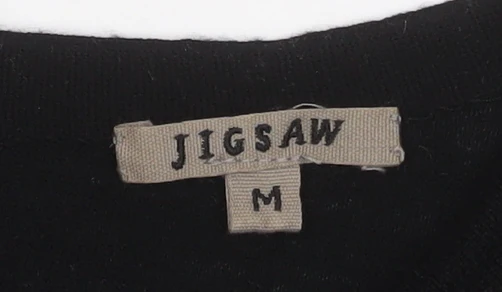 Jigsaw Women’s Black Knee Length Fit & Flare Wool Silk Dress M - Image 4
