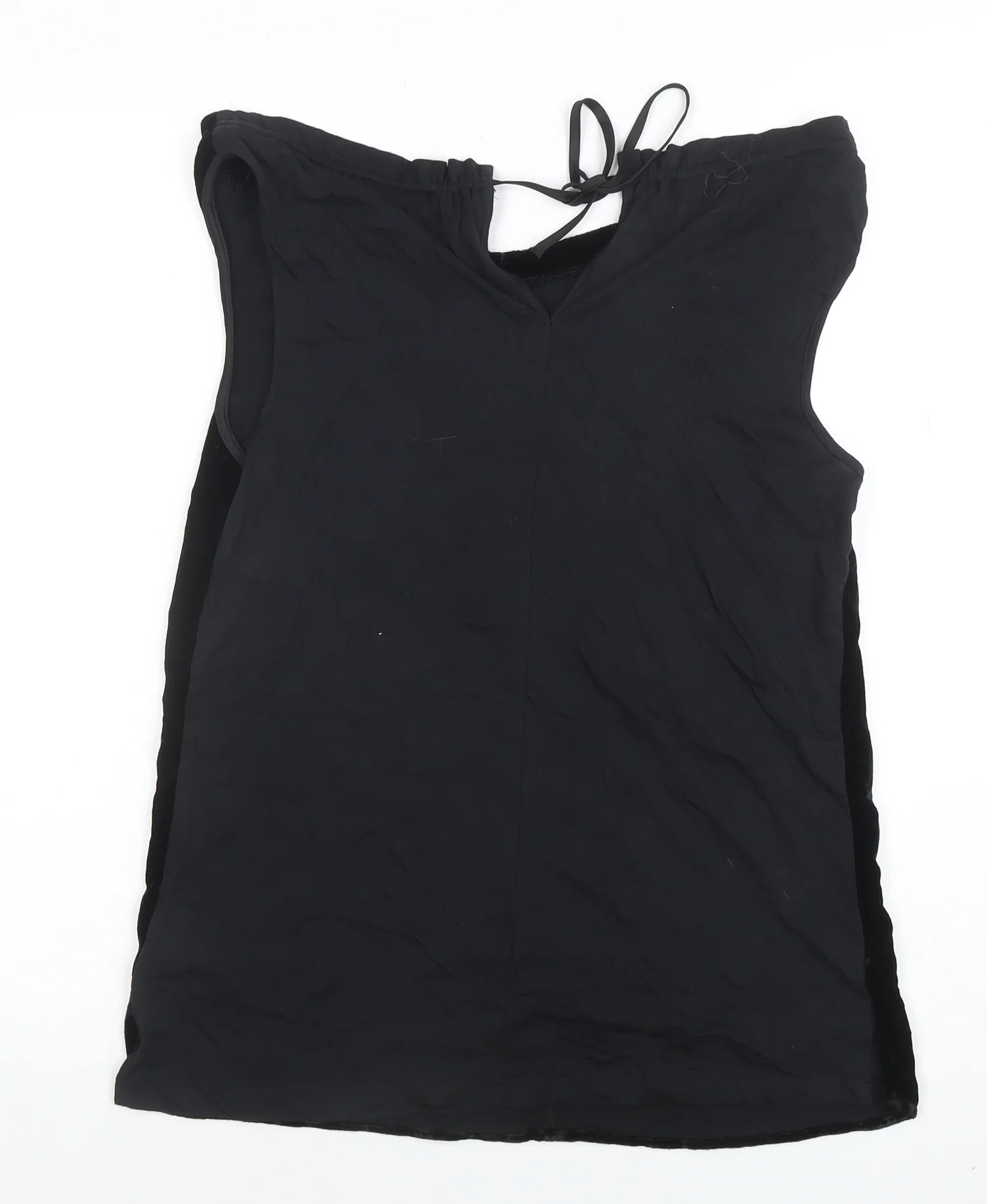Jigsaw Women’s Black Velvet Camisole Top Size S Sleeveless Tie Detail - Image 3