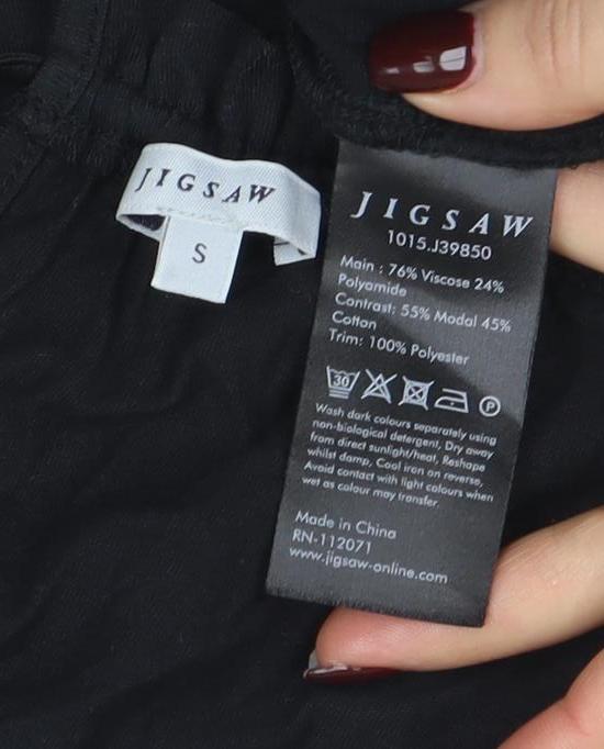 Jigsaw Women’s Black Velvet Camisole Top Size S Sleeveless Tie Detail - Image 4