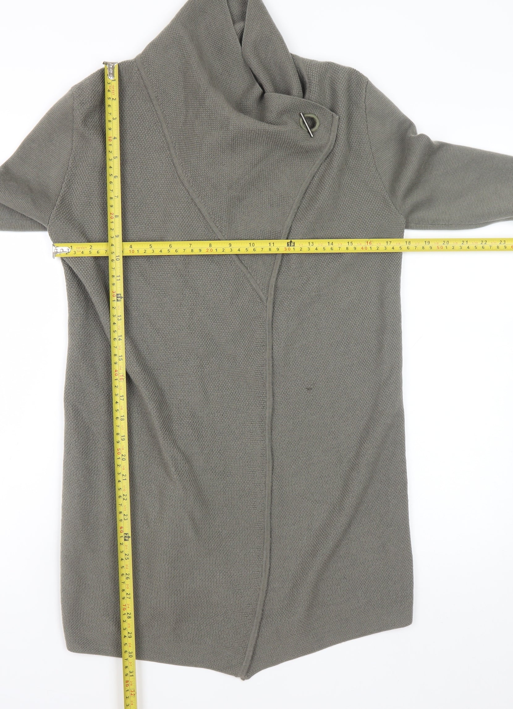 Jigsaw Women’s Grey Wool High Neck Cardigan Size S - Image 2