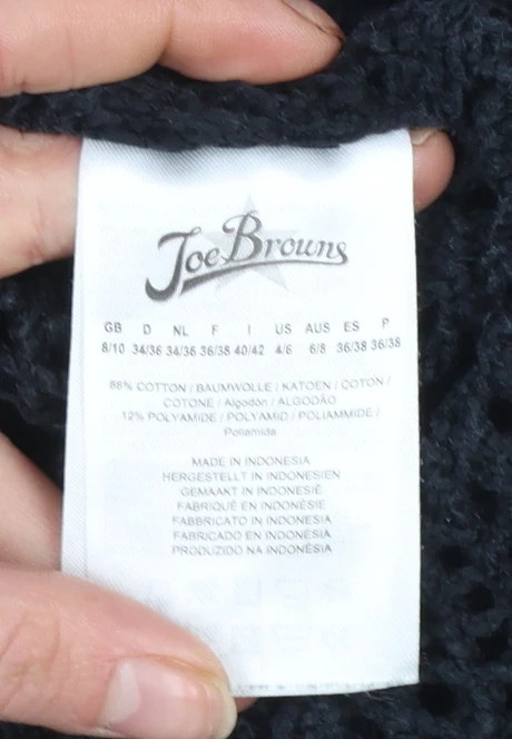 Joe Browns Women’s Black Open-Knit Wrap Jumper Size 8/10 - Image 5