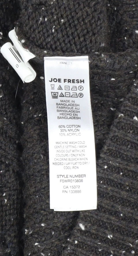 Joe Fresh Men’s Black Cable-Knit Mock Neck Jumper Size M - Image 5