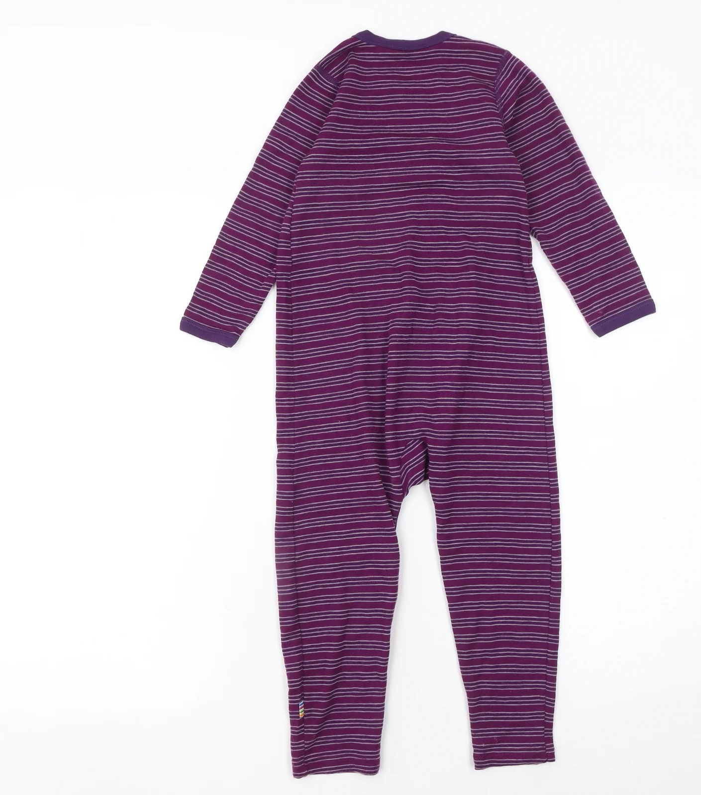 Joha Unisex Baby Purple Wool Striped Long Sleeve Babygrow 36 Months - Image 3