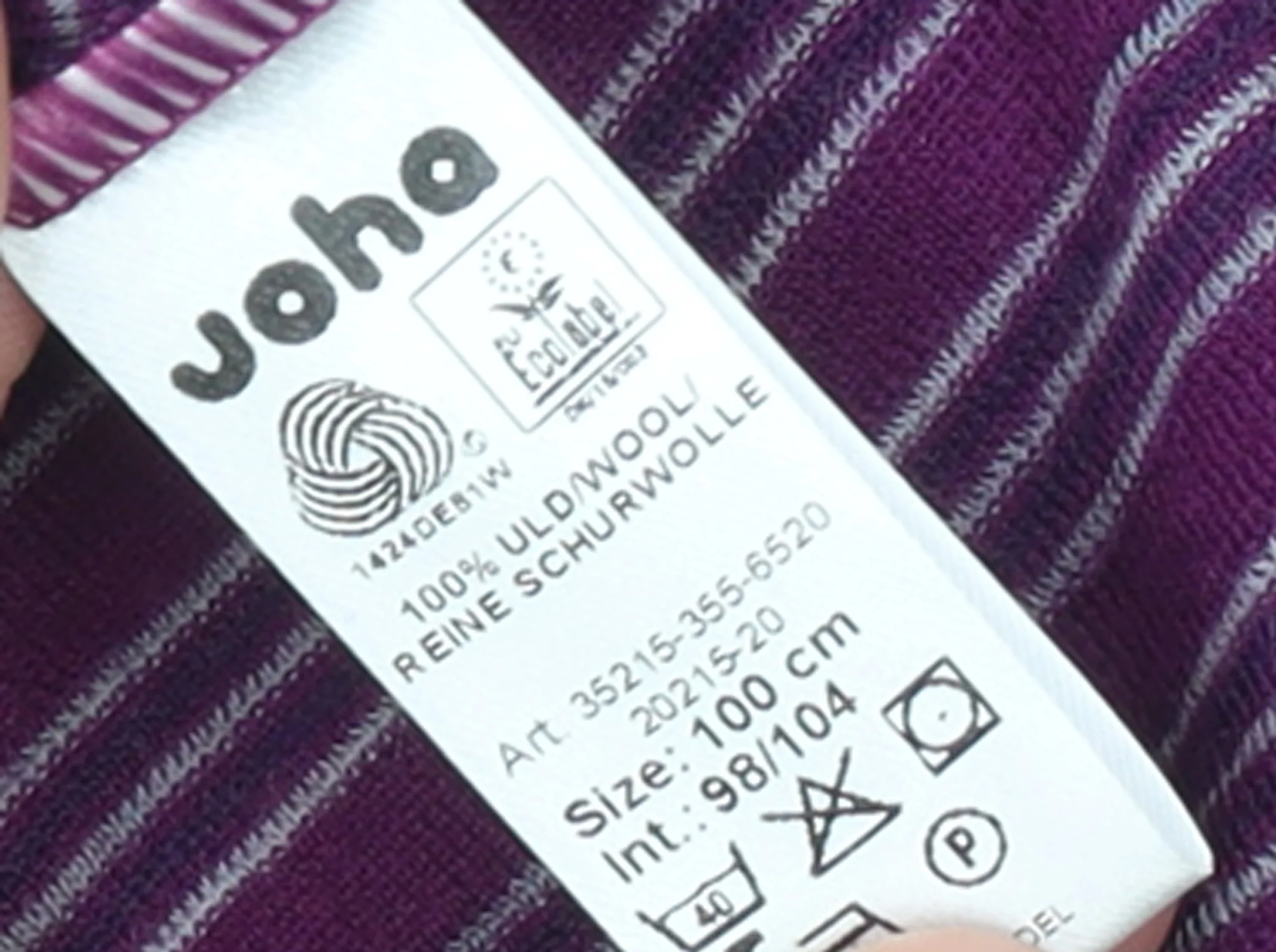 Joha Unisex Baby Purple Wool Striped Long Sleeve Babygrow 36 Months - Image 4