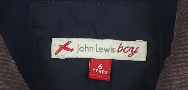 John Lewis Boys Blue Quilted Jacket 6 Years Polyester Lined Autumn Winter - Image 4
