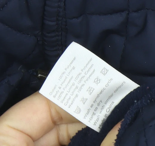 John Lewis Boys Blue Quilted Jacket 6 Years Polyester Lined Autumn Winter - Image 5