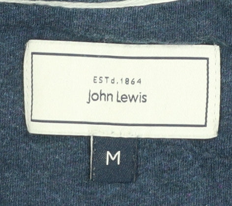 John Lewis Men’s Blue Cotton 1/4 Zip High Neck Sweatshirt M - Image 4