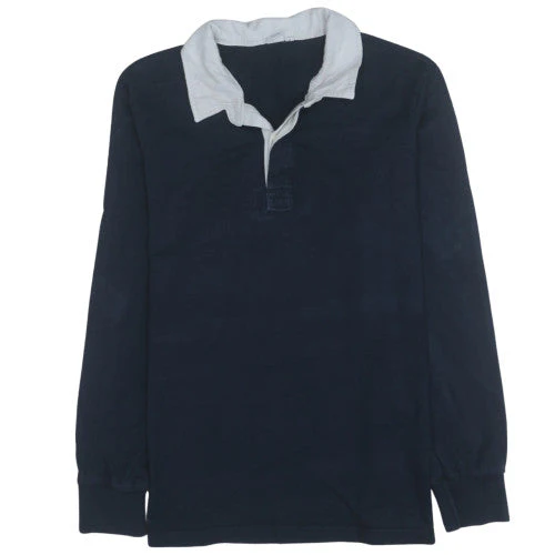 John Lewis Men's Blue Collared Henley Sweatshirt XL Long Sleeve
