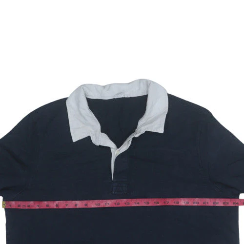 John Lewis Men's Blue Collared Henley Sweatshirt XL Long Sleeve - Image 3