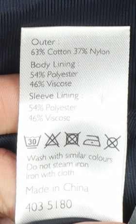 John Lewis Mens Blue M Shower Resistant Classic Rain Coat - Image 6