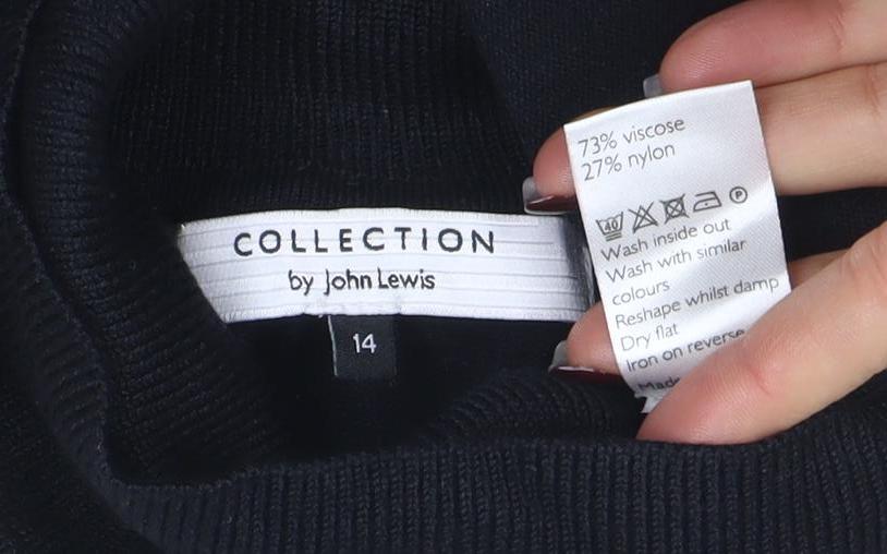 John Lewis Women Black Roll Neck Jumper Size 14 - Image 4