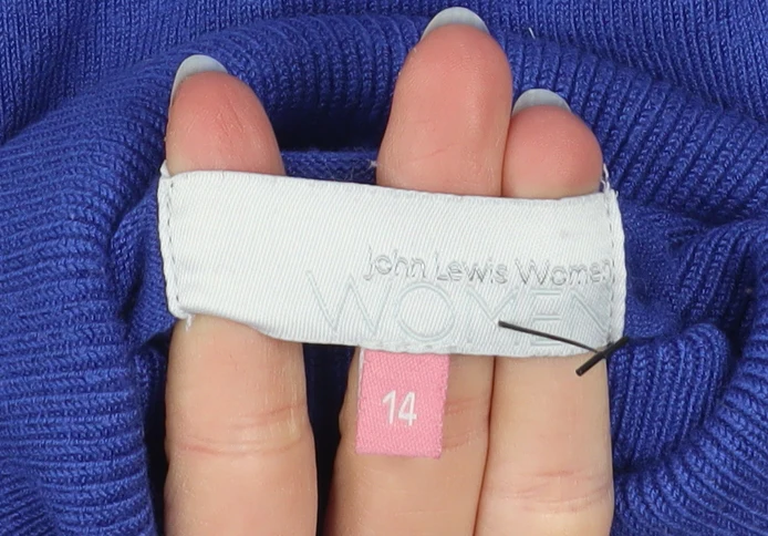 John Lewis Women Blue Roll Neck Long Sleeve Pullover Jumper Size 14 - Image 4
