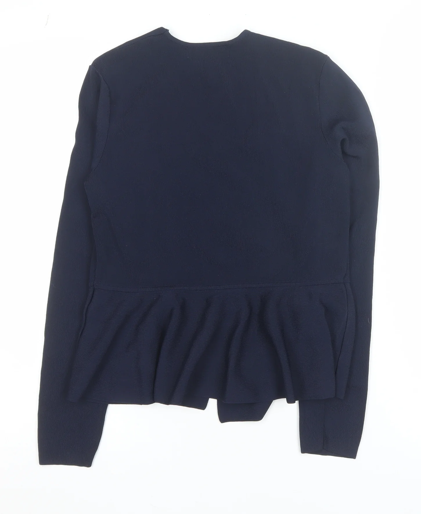 John Lewis Women Blue Size 12 Open Knit Long Sleeve Cardigan - Image 3