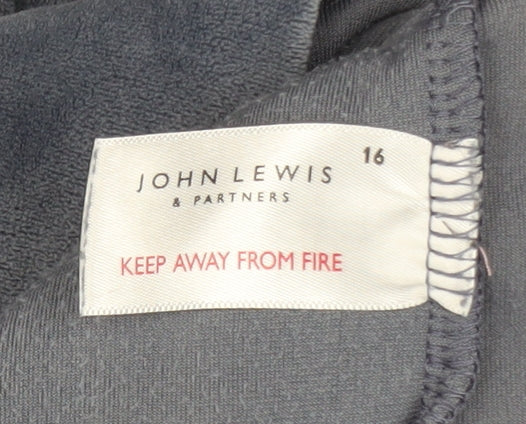 John Lewis Women Blue Velour Pullover Hoodie Size 16 - Image 4