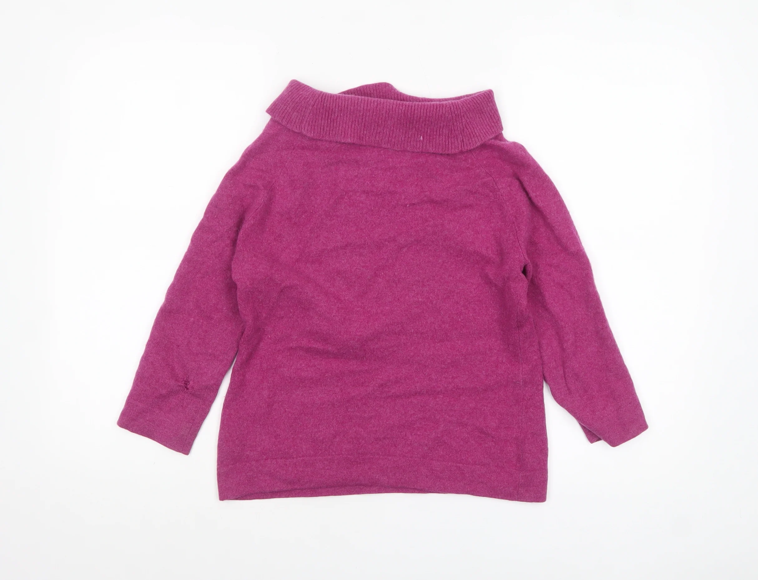 John Lewis Women Purple Cashmere Cowl Neck Jumper Size 10 - Image 3