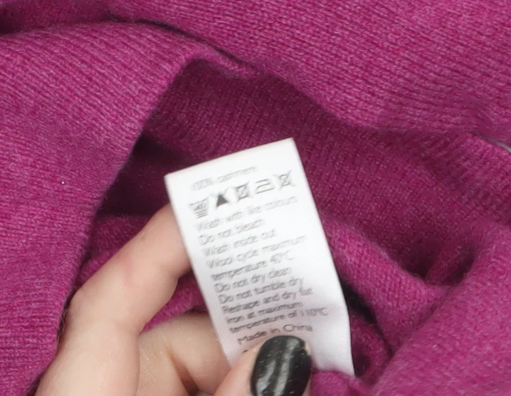 John Lewis Women Purple Cashmere Cowl Neck Jumper Size 10 - Image 4