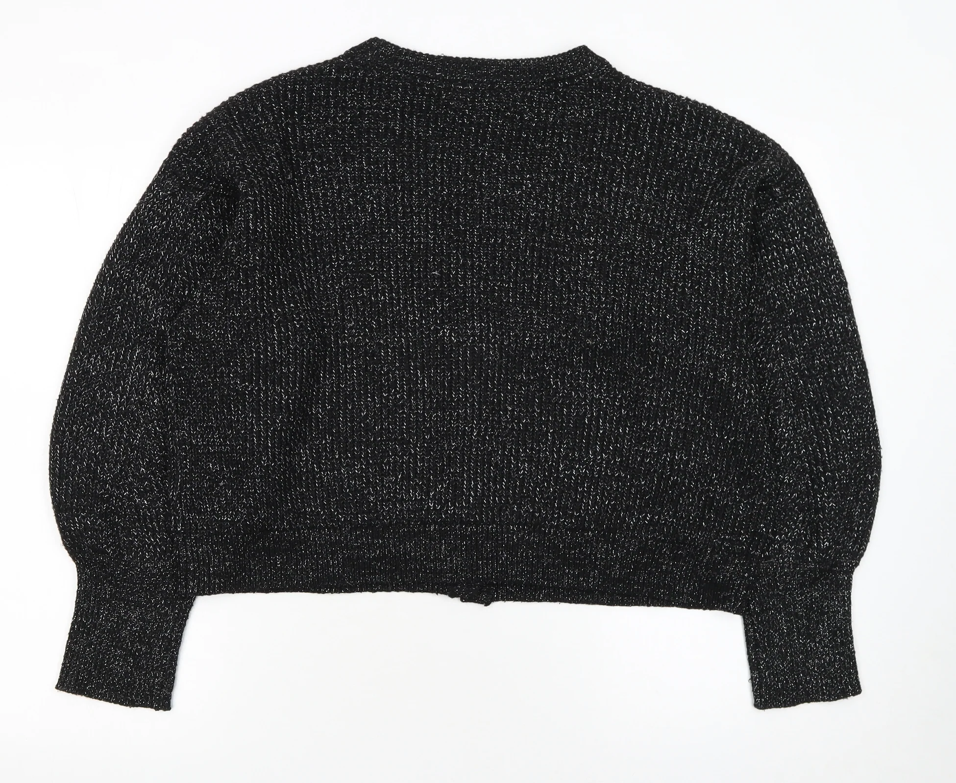 John Lewis Women’s Black L V-Neck Chunky Knit Cardigan - Image 3