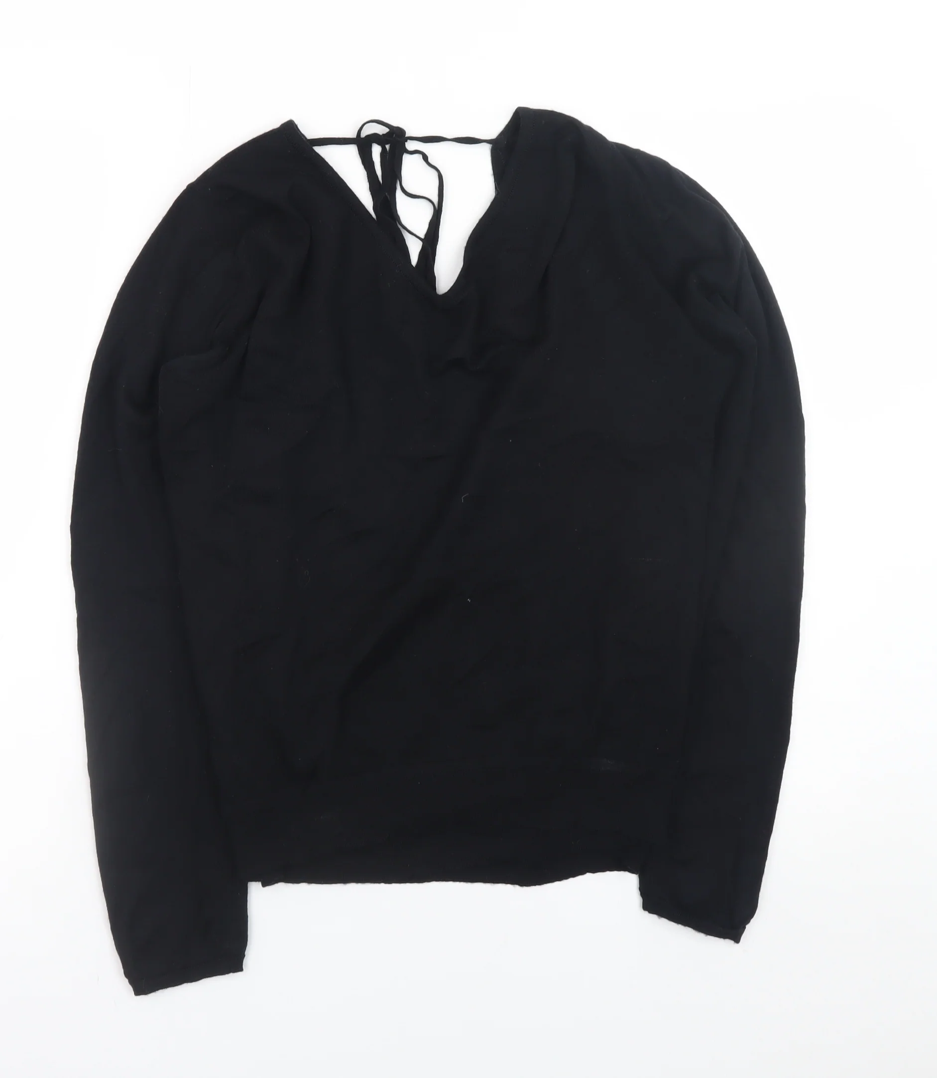 John Smedley Women's Black Merino Wool Wrap Jumper M