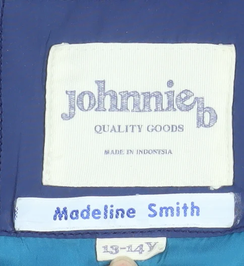 Johnnie b Girls Blue Hooded Puffer Jacket 13-14 Years Polyester Lined - Image 4