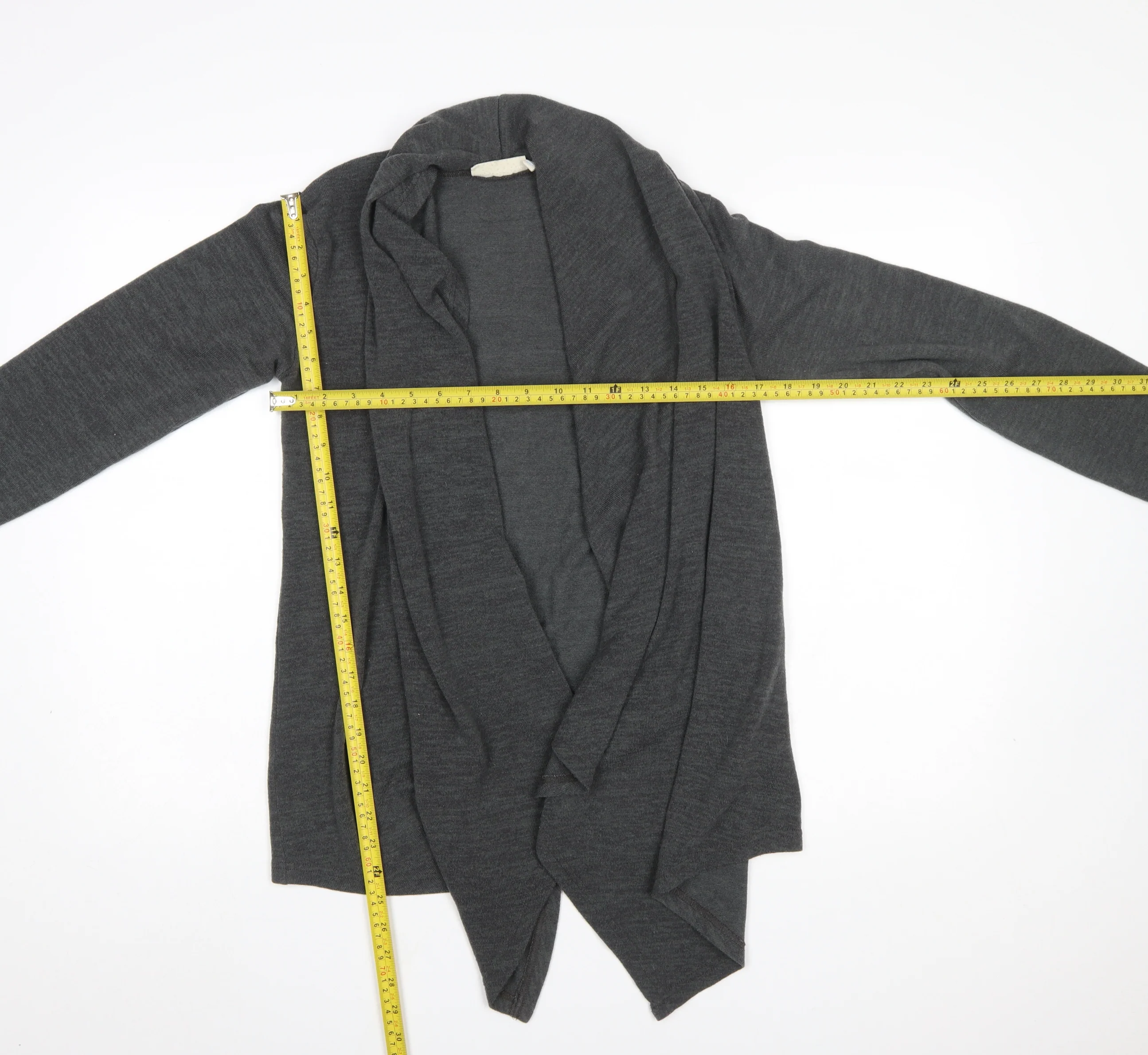 JoJo Maman Bébé Women Grey Long Sleeve Open Knit Cardigan S - Image 2