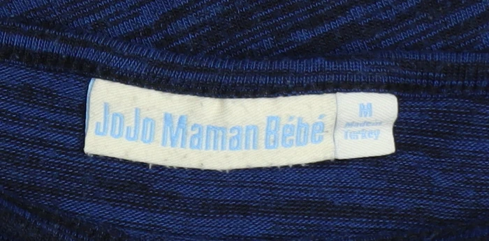 JoJo Maman Bébé Women's Blue Knit Shift Dress Size M Long Sleeve - Image 4