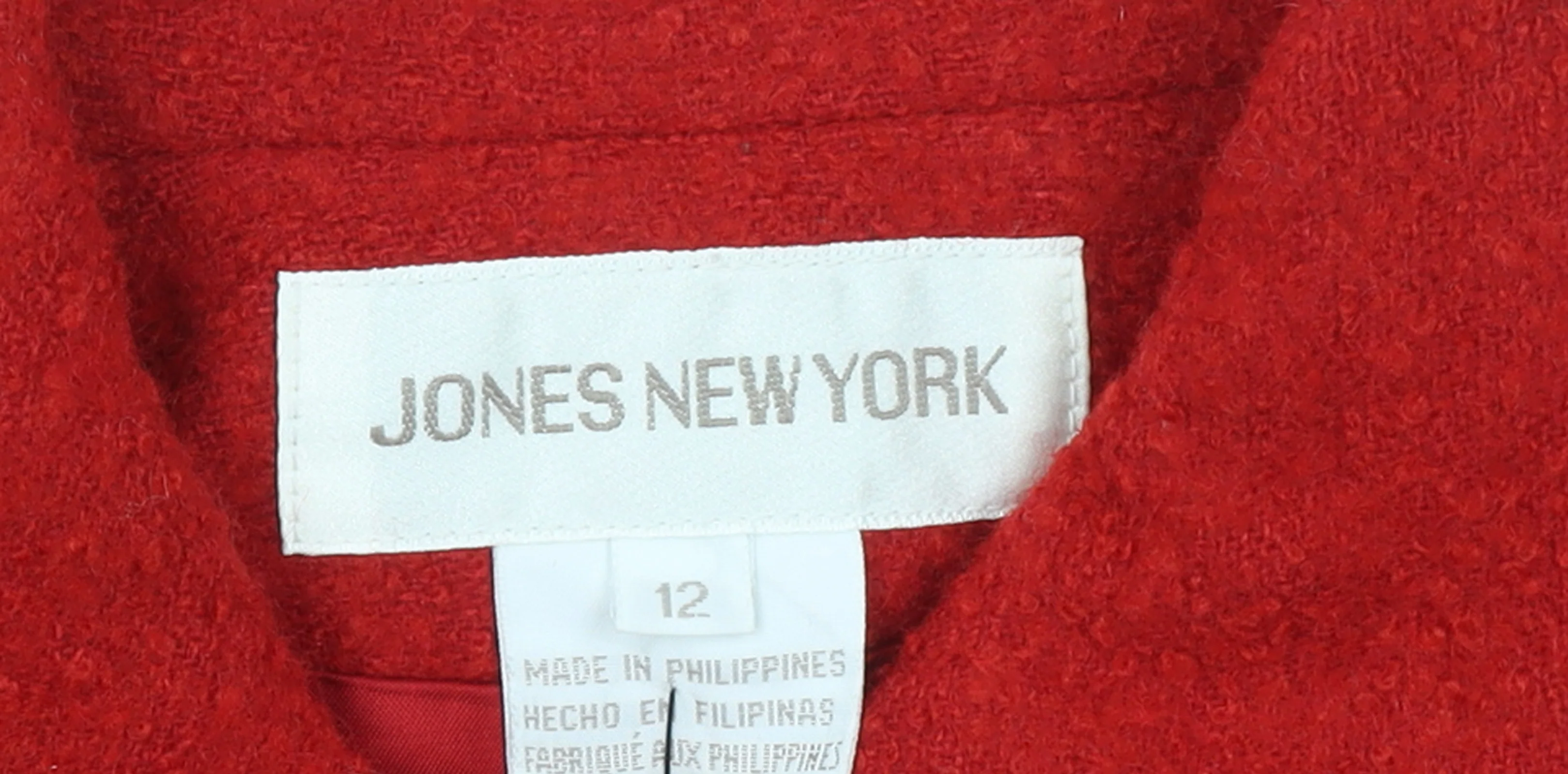 Jones New York Women's Red Wool Blend Classic Blazer Size 12 - Image 4