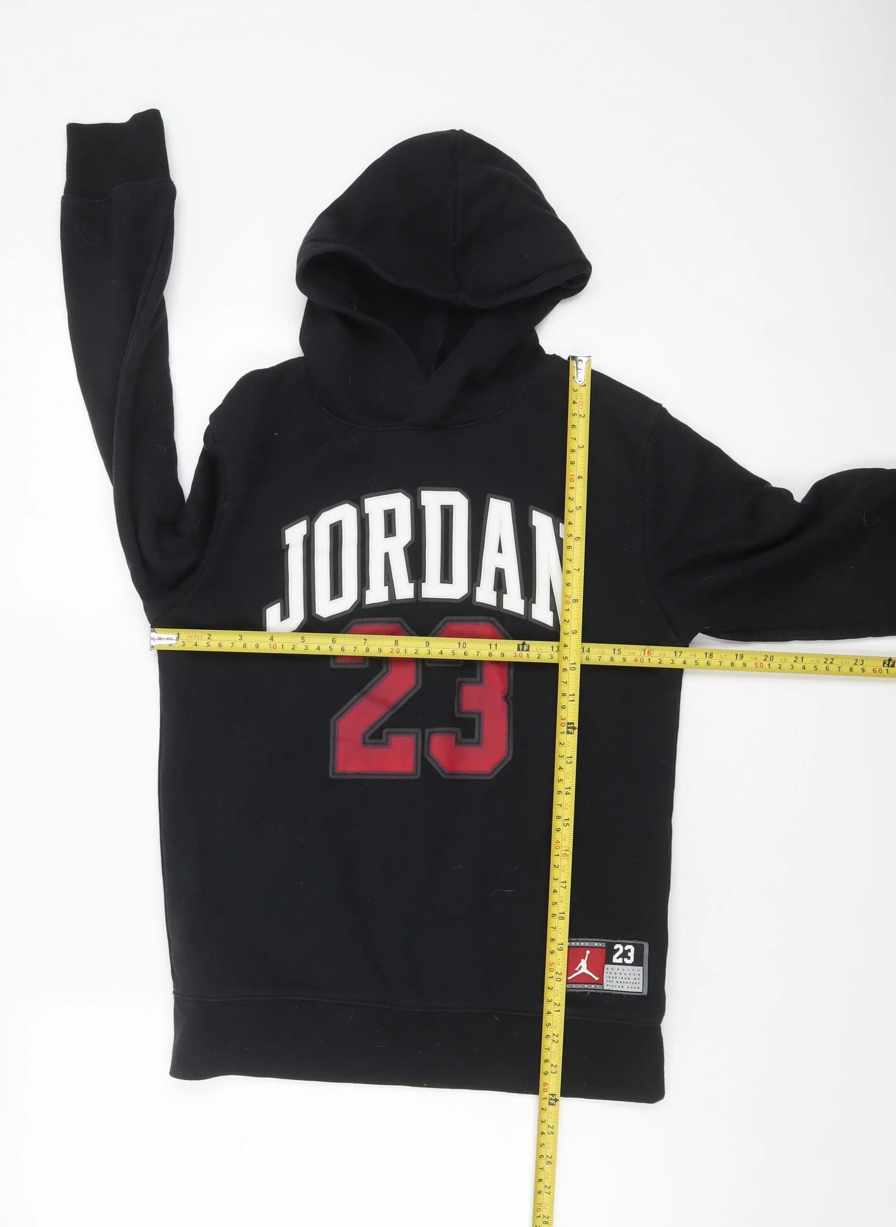 Jordan Boys Black 12-13 Years Pullover Hoodie with Logo Front - Image 2