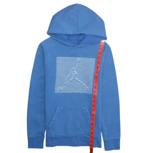 Jordan Boys Blue Pullover Hoodie Medium Graphic Print Jumpman Logo - Image 3