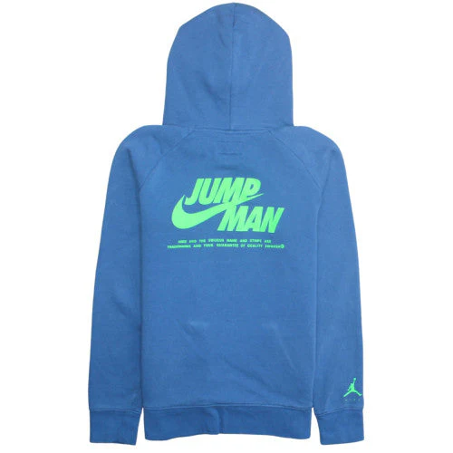 Jordan Boys Blue Pullover Hoodie Medium Graphic Print Jumpman Logo - Image 4