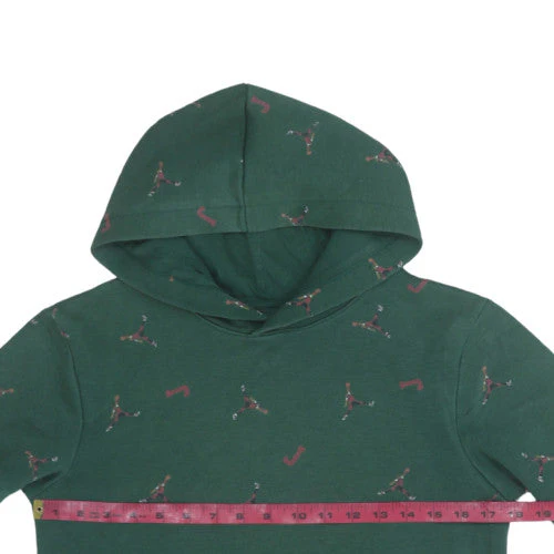 Jordan Boys Green Pullover Hoodie 12 Years L Graphic Print Fleece - Image 2